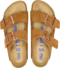 Birkenstock Arizona SFB VL Mink Narrow Dames Slippers - Mink - Maat 39 -Birkenstock Winkel 1047x1200