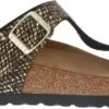 Birkenstock Slippers - Maat 40 - Vrouwen - Zwart - Goud