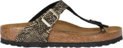 Birkenstock Slippers - Maat 40 - Vrouwen - Zwart - Goud 39 Birkenstock Slippers - Maat 40 - Vrouwen - Zwart - Goud -Birkenstock Winkel 1200x473