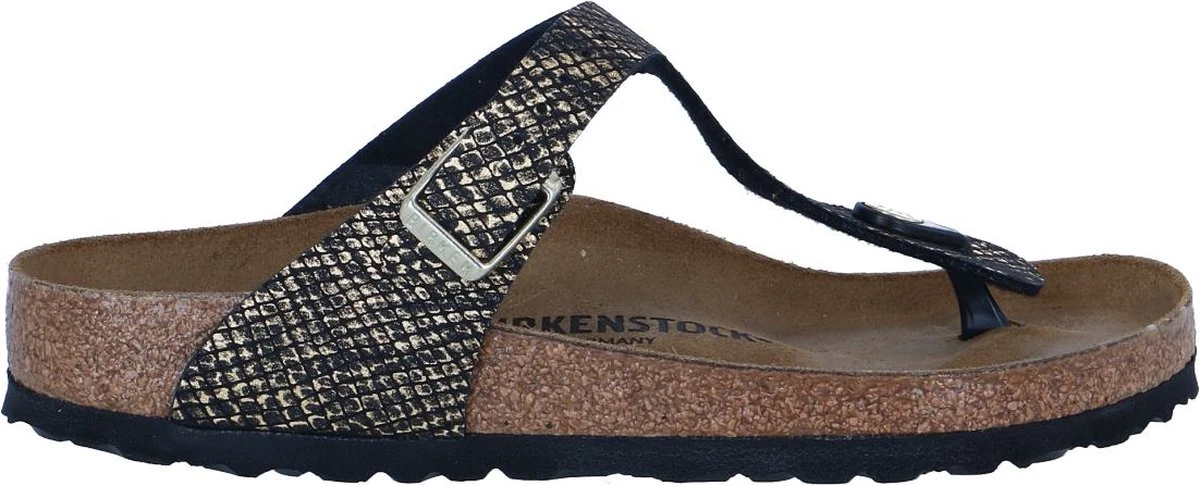 Birkenstock Slippers - Maat 40 - Vrouwen - Zwart - Goud 4 Birkenstock Slippers - Maat 40 - Vrouwen - Zwart - Goud - Afbeelding 2