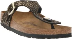 Birkenstock Slippers - Maat 40 - Vrouwen - Zwart - Goud 36 Birkenstock Slippers - Maat 40 - Vrouwen - Zwart - Goud -Birkenstock Winkel 1200x644