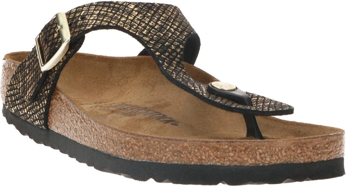 Birkenstock Slippers - Maat 40 - Vrouwen - Zwart - Goud 17 Birkenstock Slippers - Maat 40 - Vrouwen - Zwart - Goud - Afbeelding 15