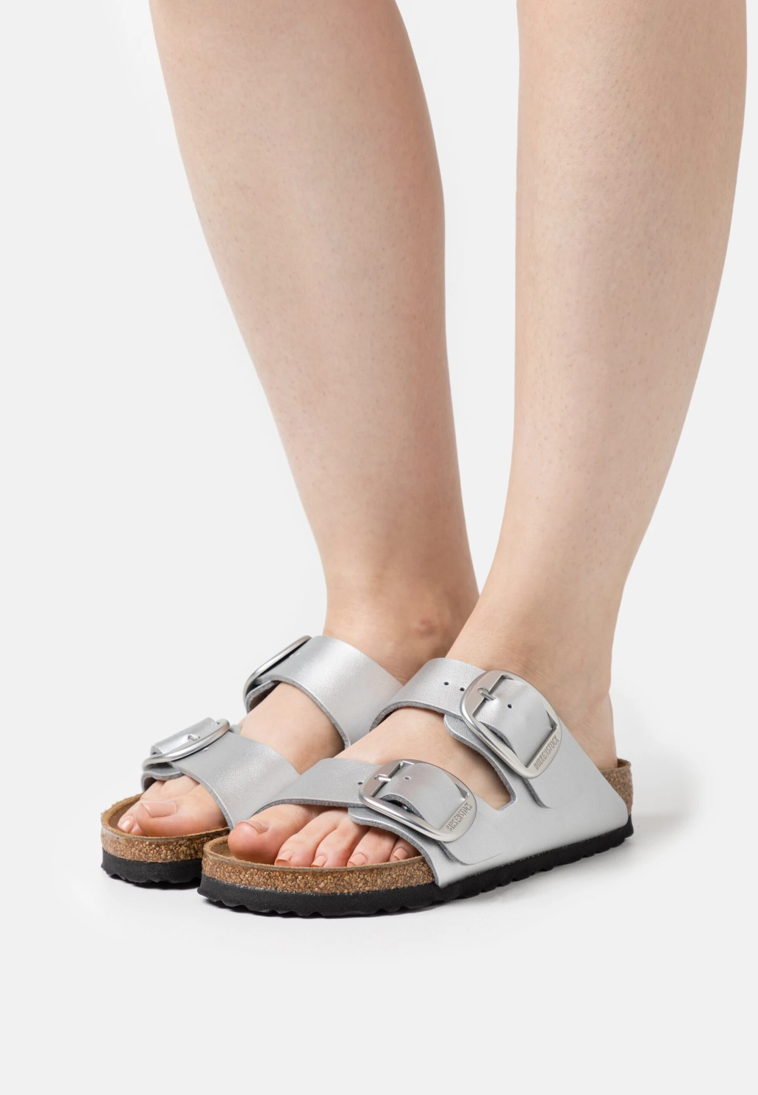 Birkenstock Arizona Big Buckle Narrow Fit - Pantoffels - Metallic Silver 3 Birkenstock Arizona Big Buckle Narrow Fit - Pantoffels - Metallic Silver