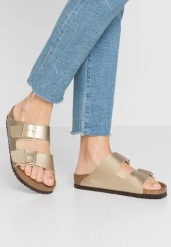 Birkenstock Winkel 39 Birkenstock Arizona Bf Narrow - Pantoffels - Gold