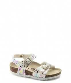Birkenstock Rio Kids MF Confetti Pop Narrow White